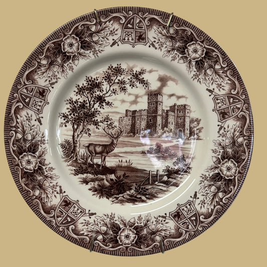 Royal Stafford Monarch of the Castle Brown Dinner Plate