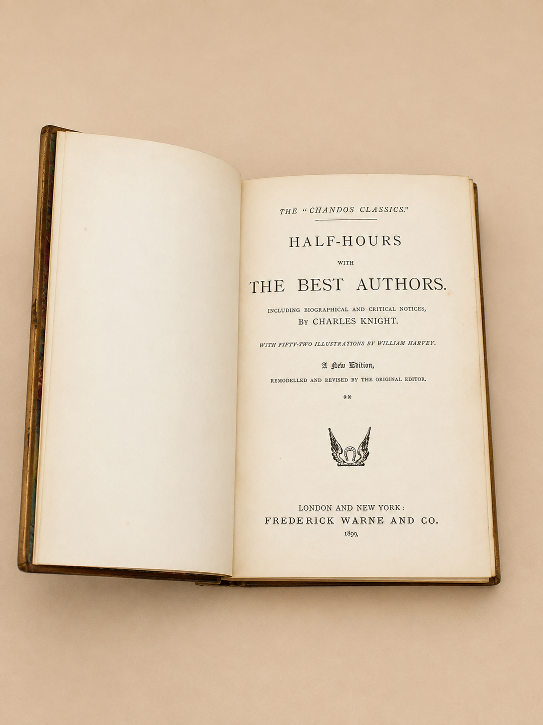 Antique Leather-Bound Volume II ‘Half-Hours with The Best Authors’
