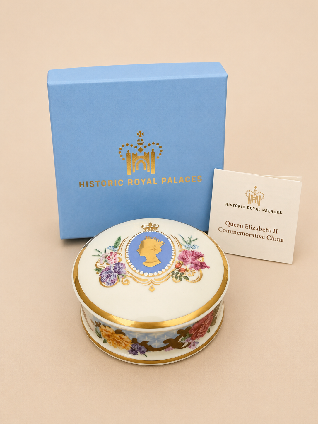 Queen Elizabeth II Commemorative Fine Bone China Trinket Box from the Historic Royal Palaces Shop