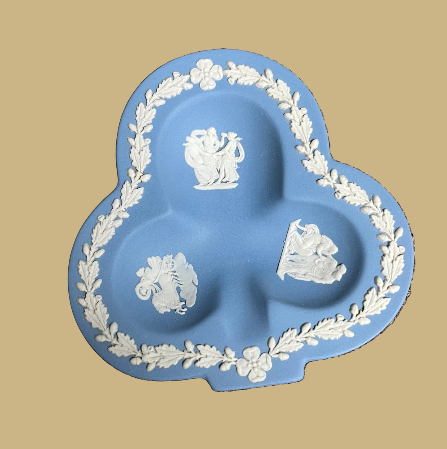 Wedgwood Blue Jasperware Club-Shaped Trinket Dish