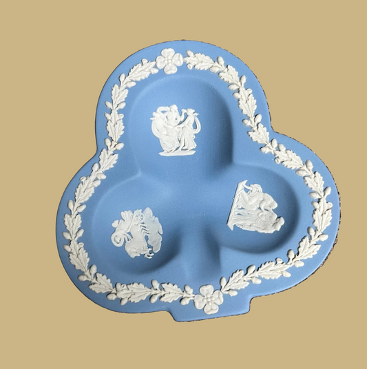 Wedgwood Blue Jasperware Club-Shaped Trinket Dish