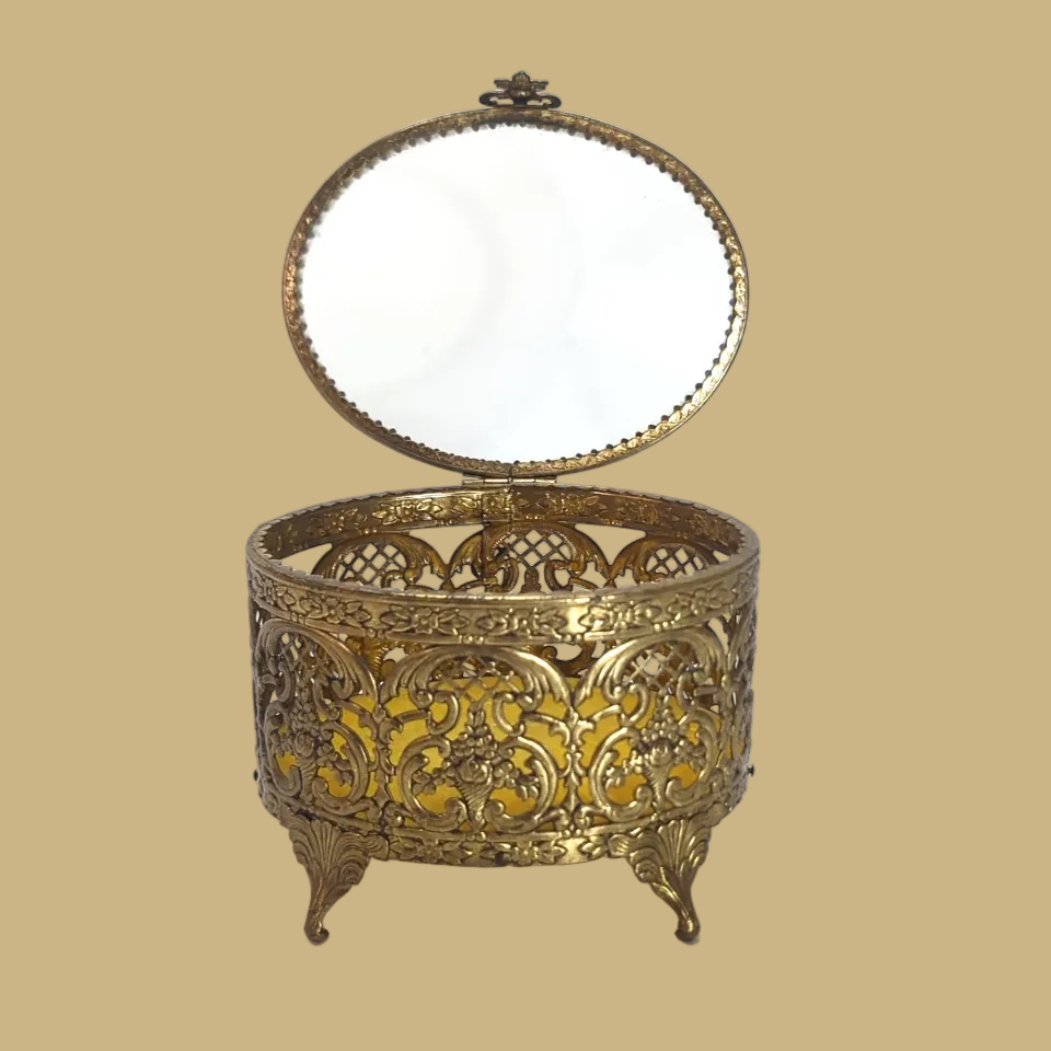 Vintage Regency Ormolu Jewelry Box