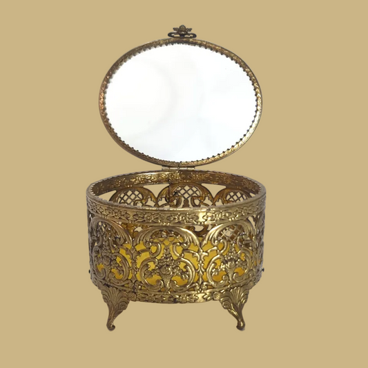 Vintage Regency Ormolu Jewelry Box