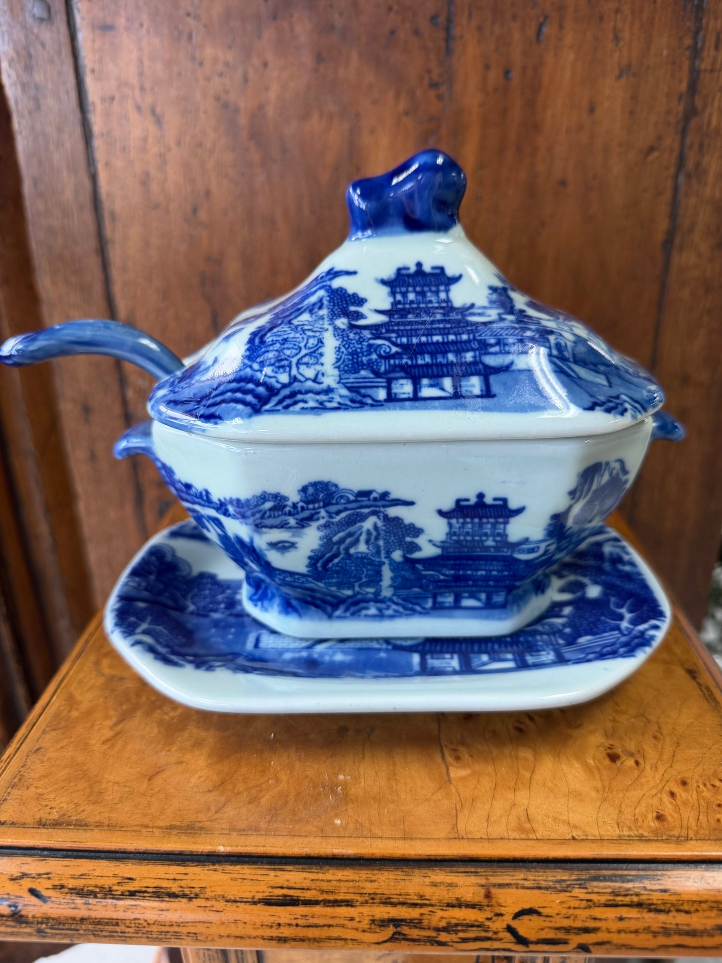 Victoria Ware Blue Ironstone Gravy Boat