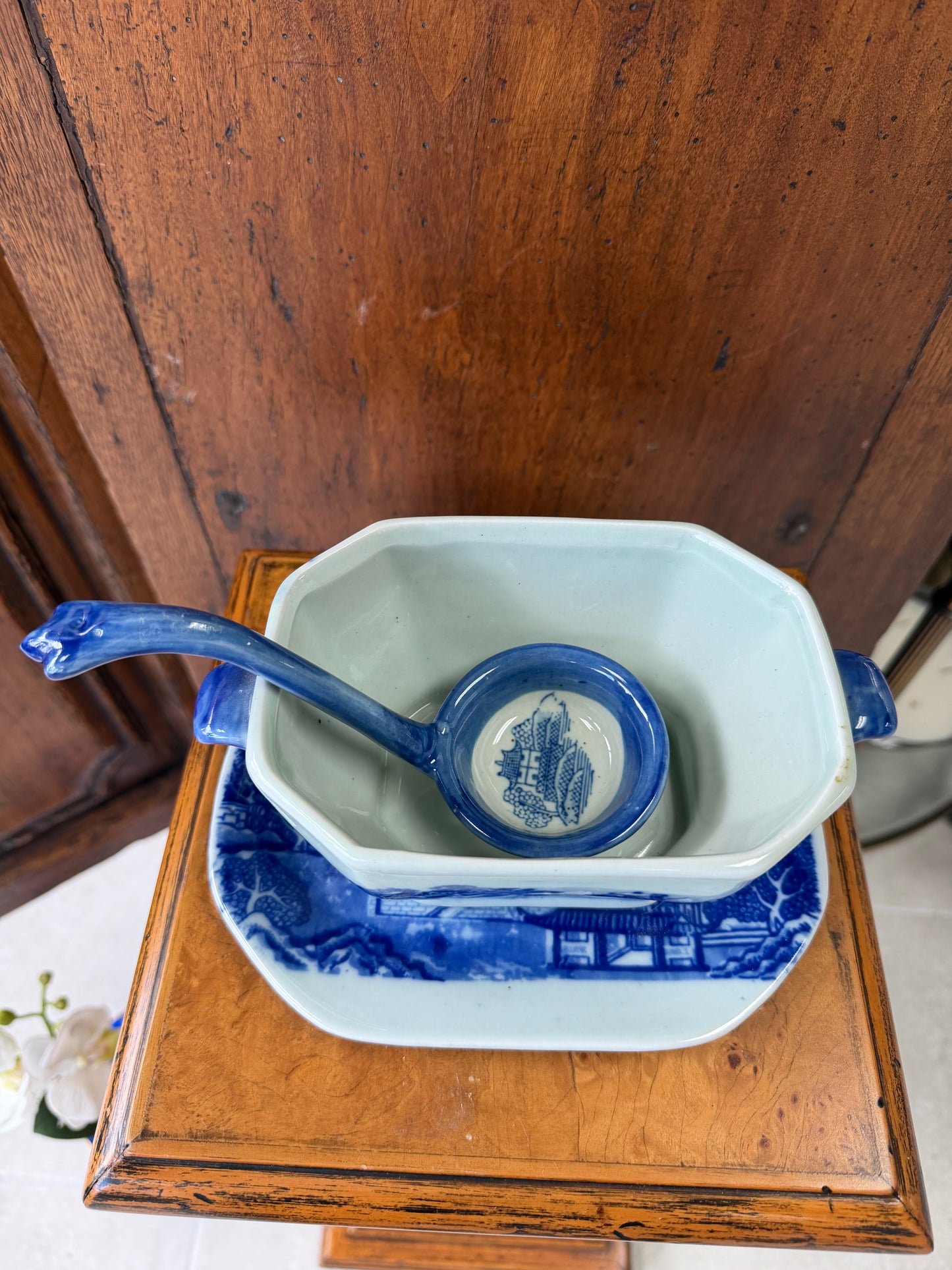 Victoria Ware Blue Ironstone Gravy Boat
