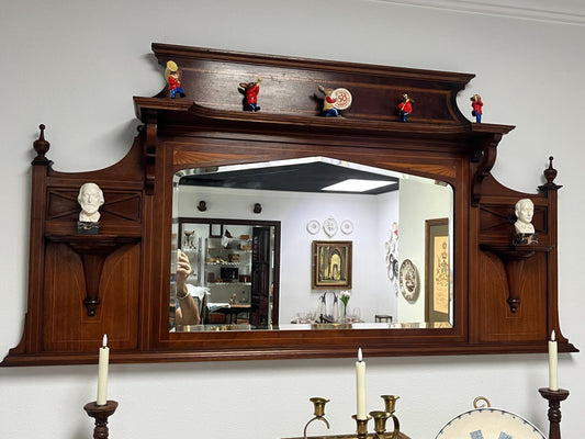 Antique English Overmantel Mirror