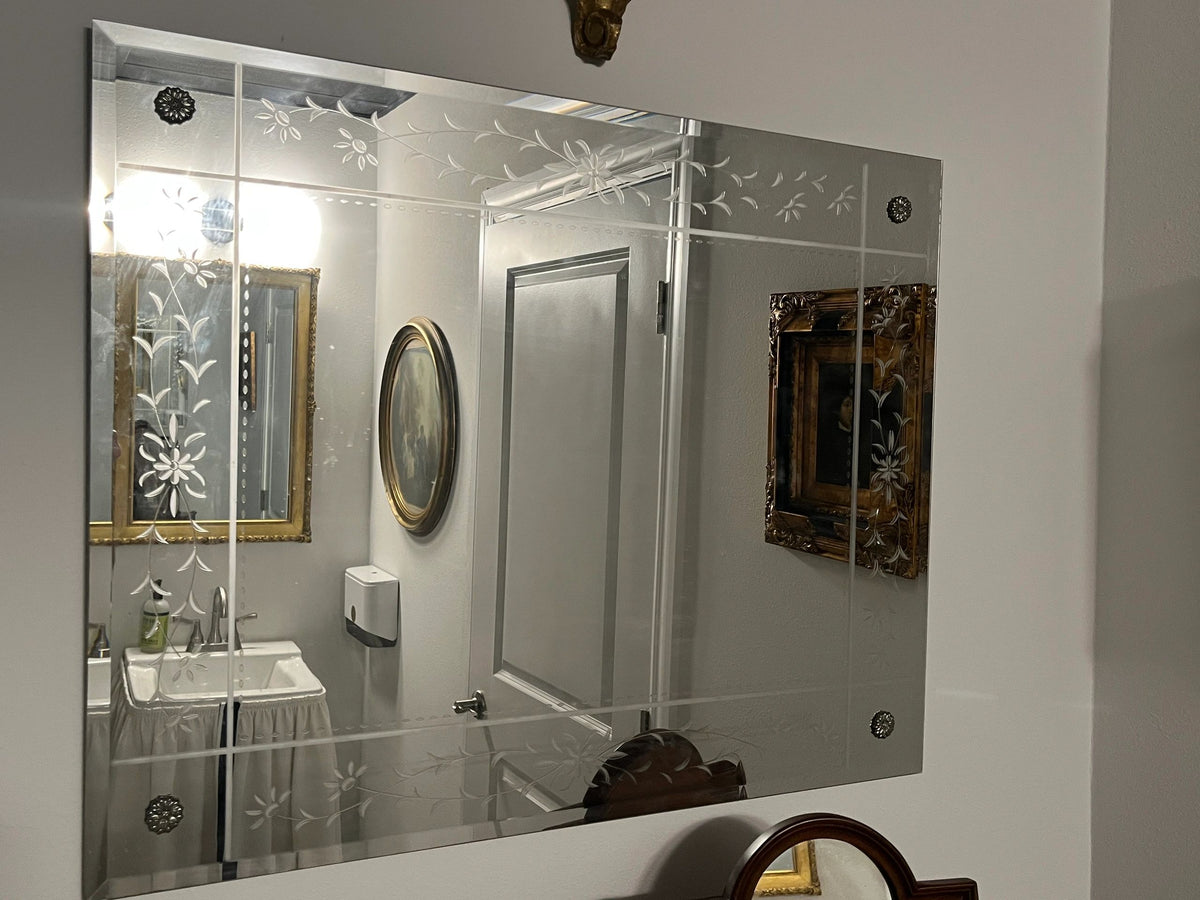 Venetian Style Etched Glass Mirror