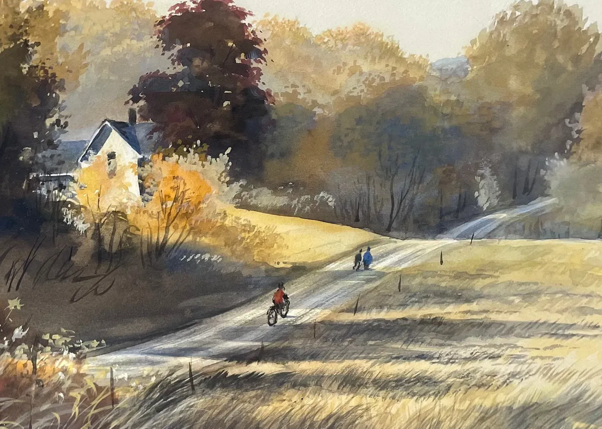 Rural Landscape Watercolor by Frederic James