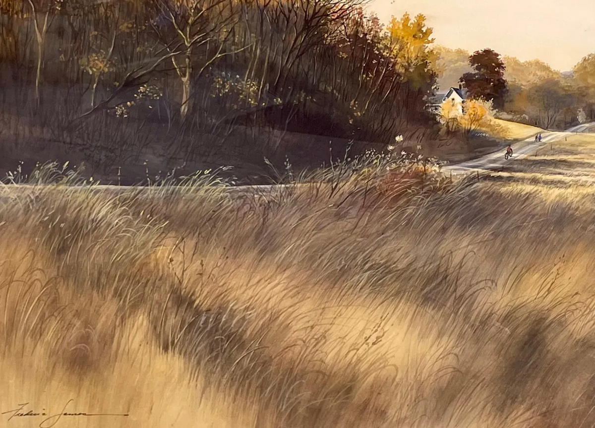 Rural Landscape Watercolor by Frederic James