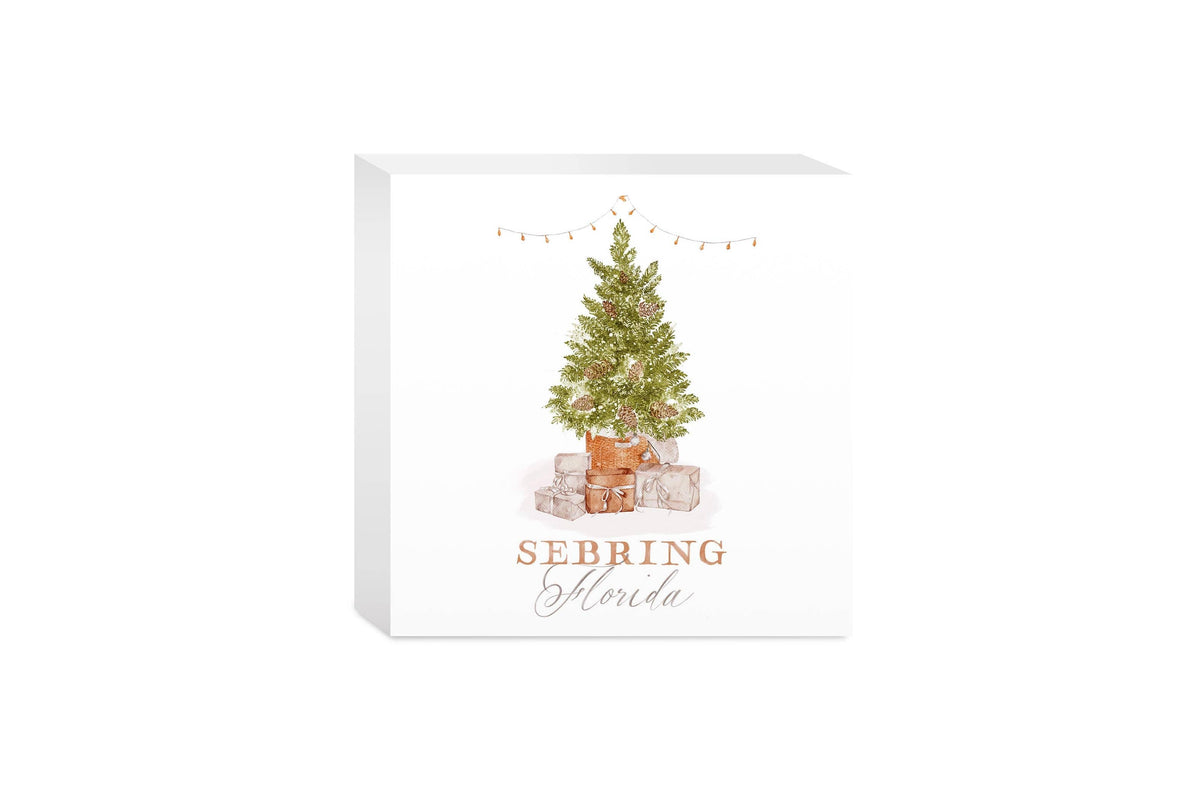 5x5 Wood Block-Cottage Tree Sebring Florida: White/Regular