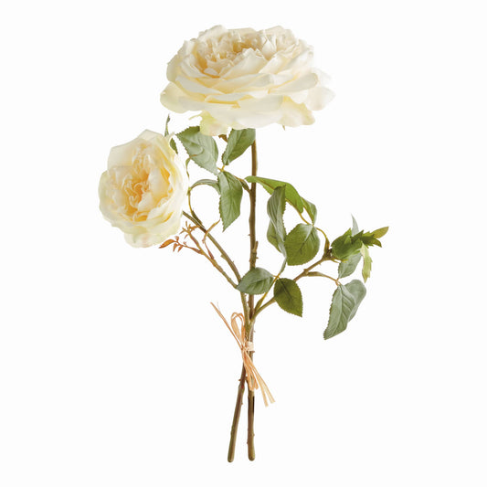English Rose Faux Floral Stems, Cream